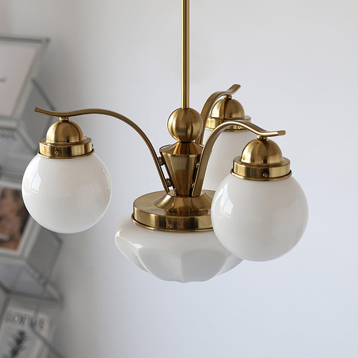 Candy candelabru din sticlă, cu glob