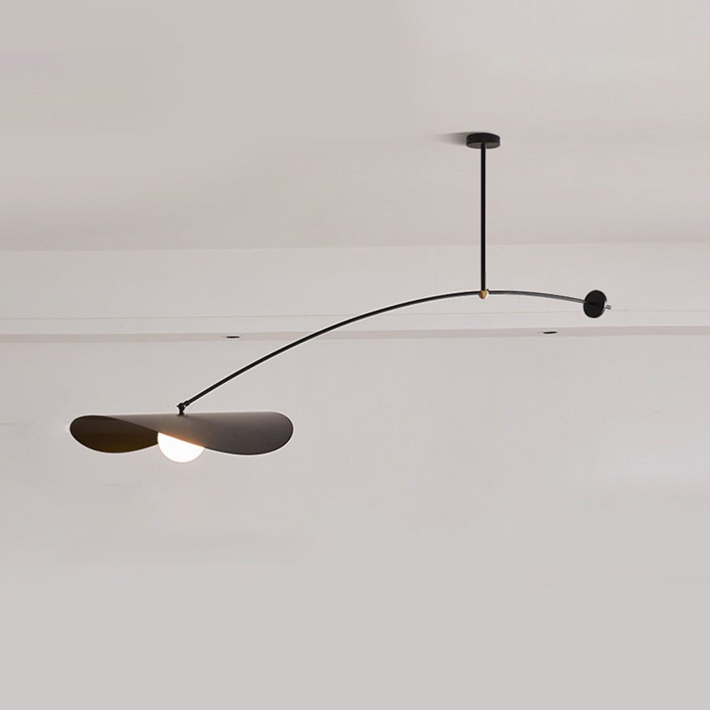 Arisha lampă suspendată minimalistă cu formă de frunză de lotus din metal, negru/auriu
