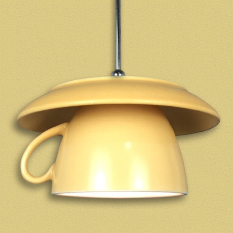 Valentina Pop Art Cup Ceramic LED lampă suspendată pentru living / Studiu / dormitor