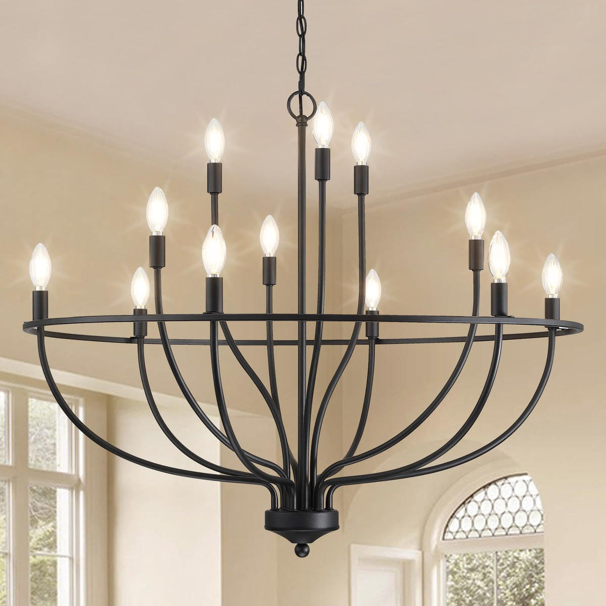 Silva industrial metal Candle candelabru negru/Champagne living/dormitor