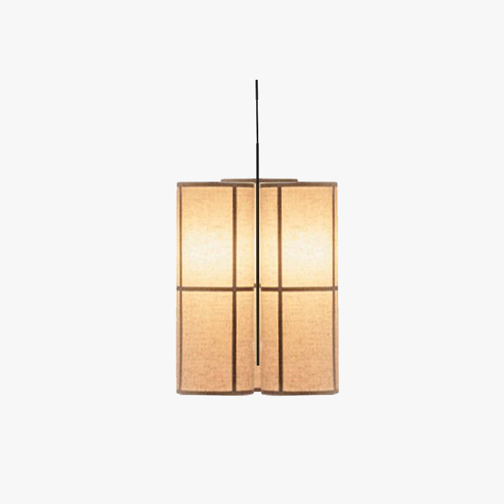 Ritta lampă suspendată Cilindrică, candelabru, Textil, Stil Japonez