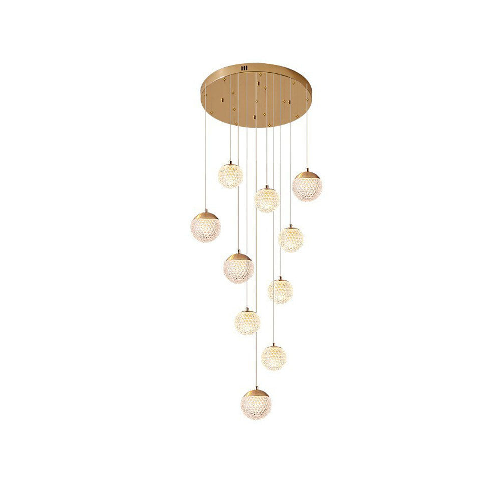 Arisha lampă suspendată Art Deco Jibril multi-etaj modern, aur