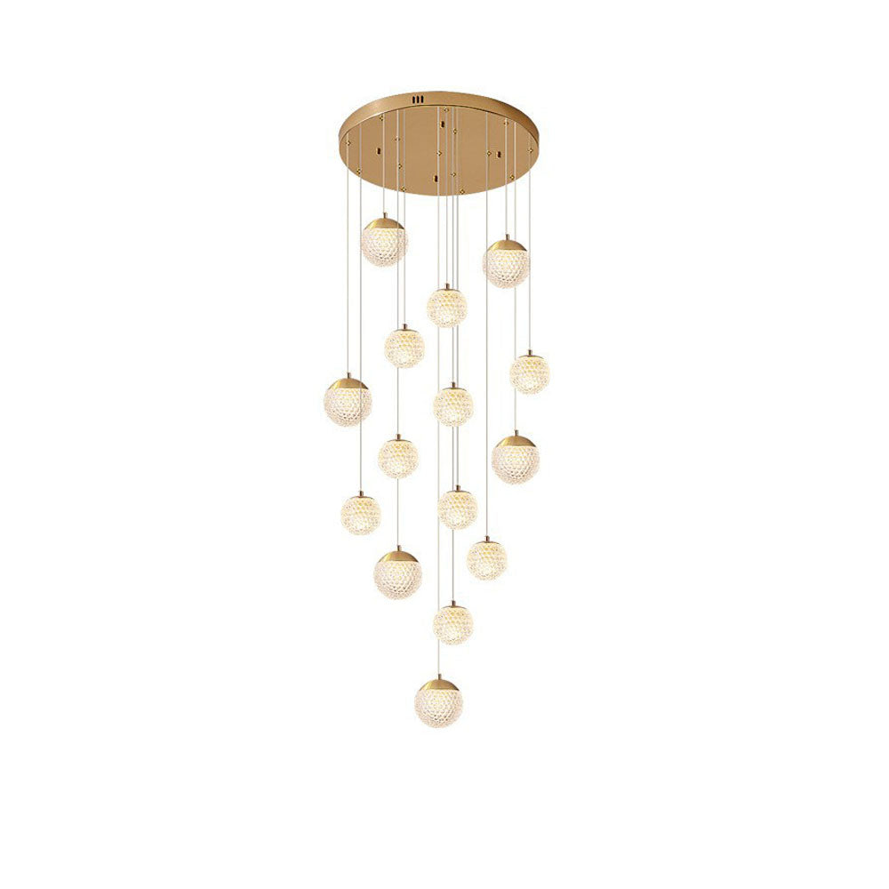 Arisha lampă suspendată Art Deco Jibril multi-etaj modern, aur