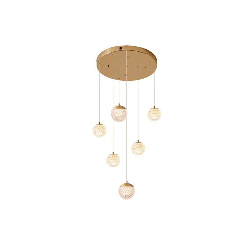 Arisha lampă suspendată Art Deco Jibril multi-etaj modern, aur
