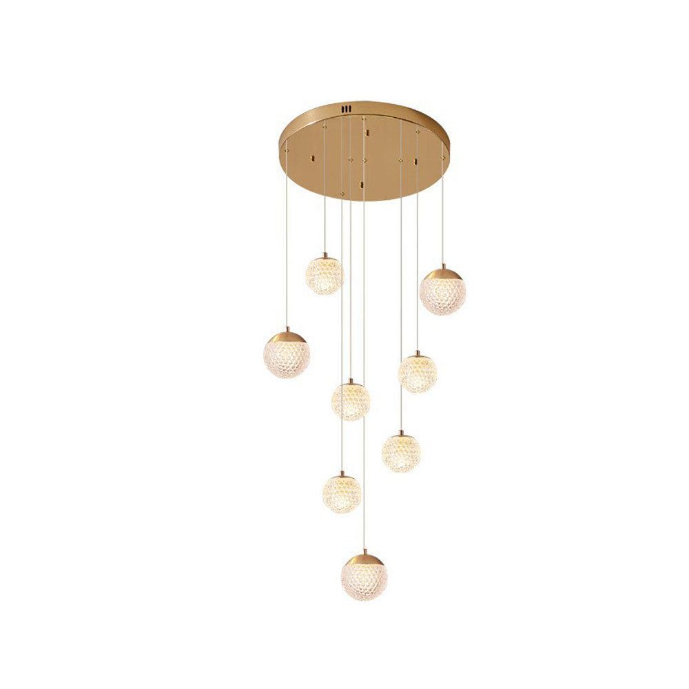 Arisha lampă suspendată Art Deco Jibril multi-etaj modern, aur