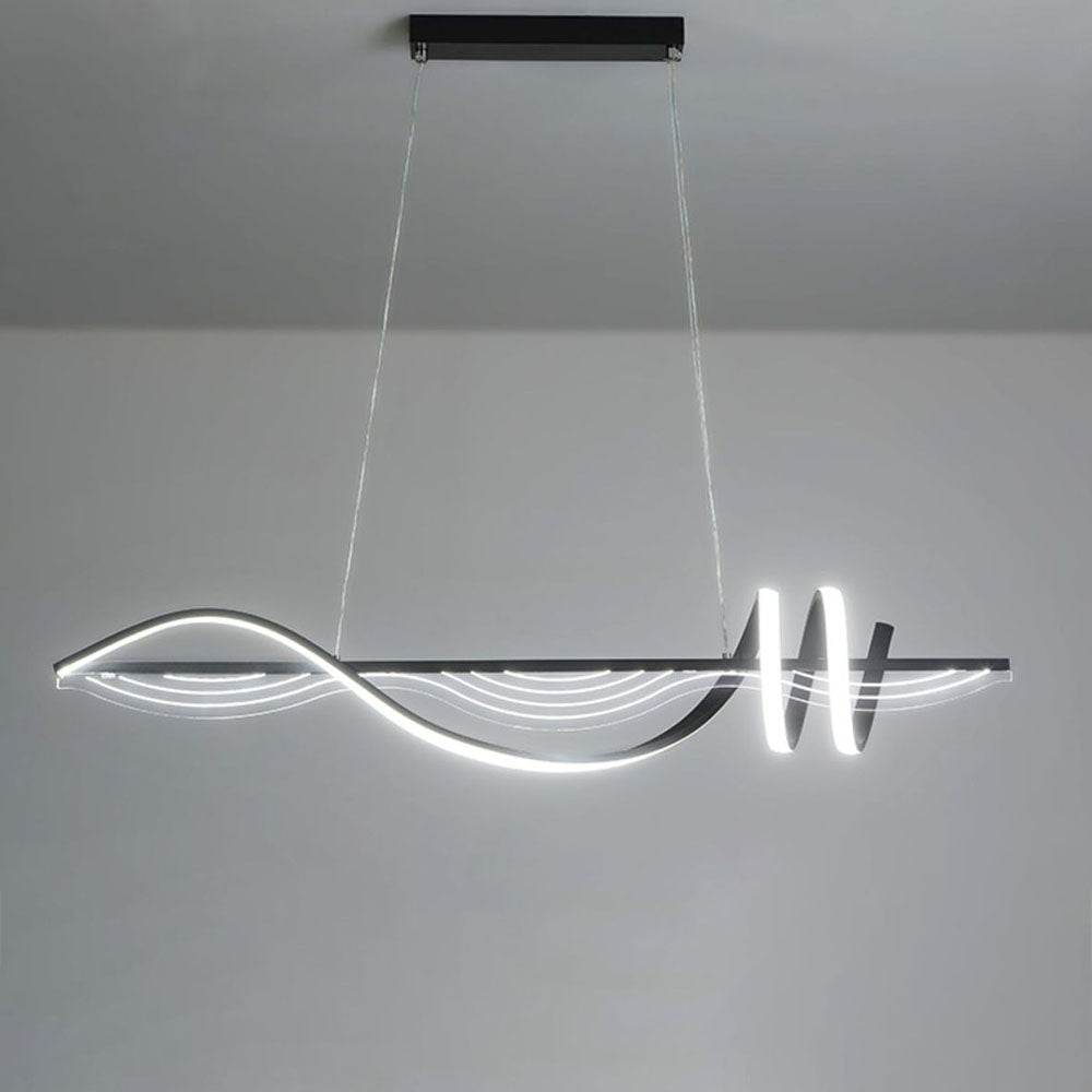 Arisha lampă suspendată contemporan Style liniară din metal, alb/negru
