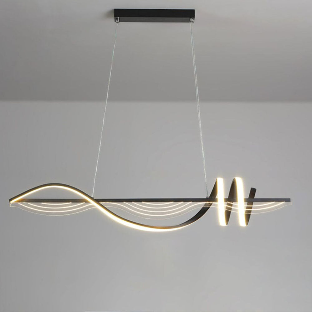 Arisha lampă suspendată contemporan Style liniară din metal, alb/negru