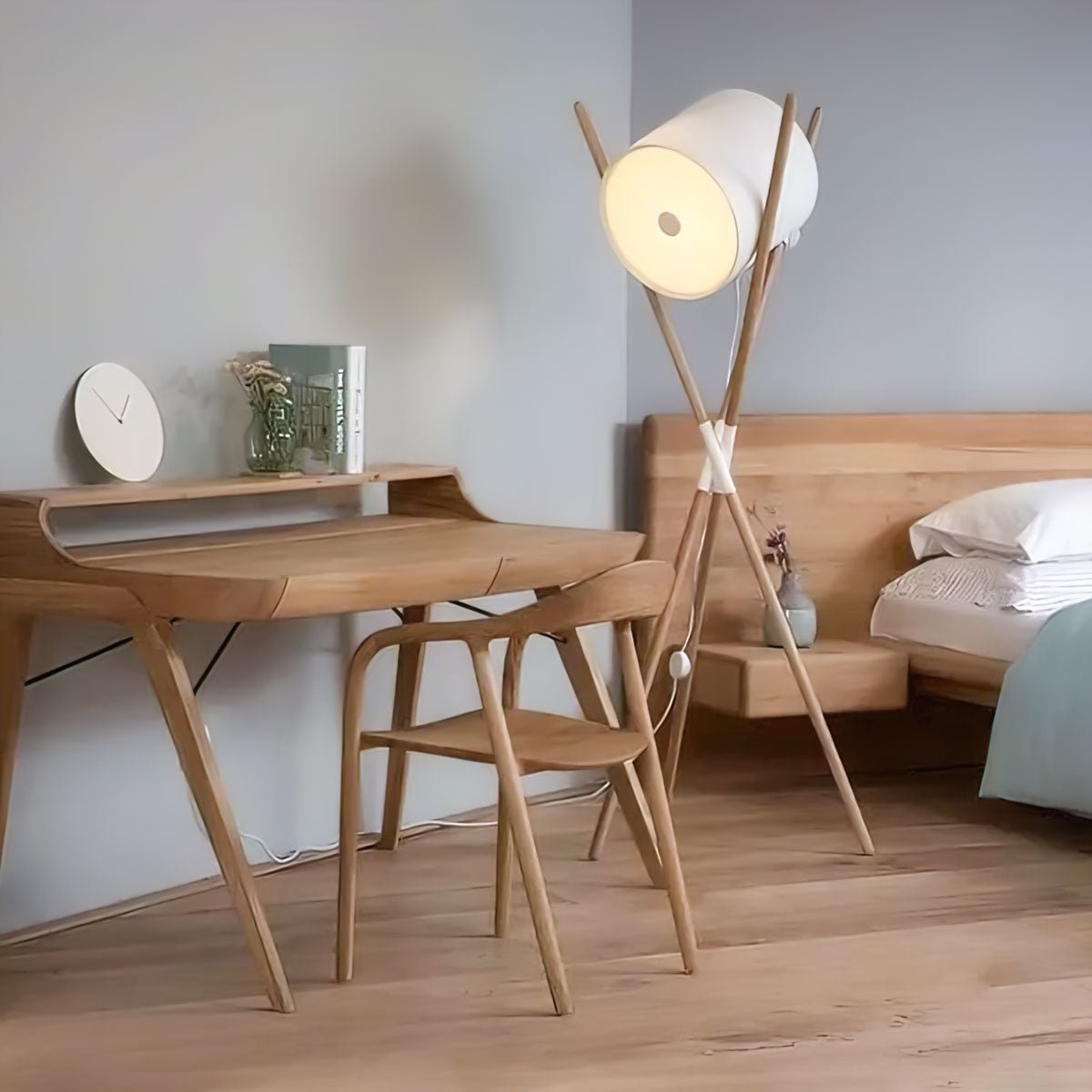 Syloena lampadar contemporan din lemn