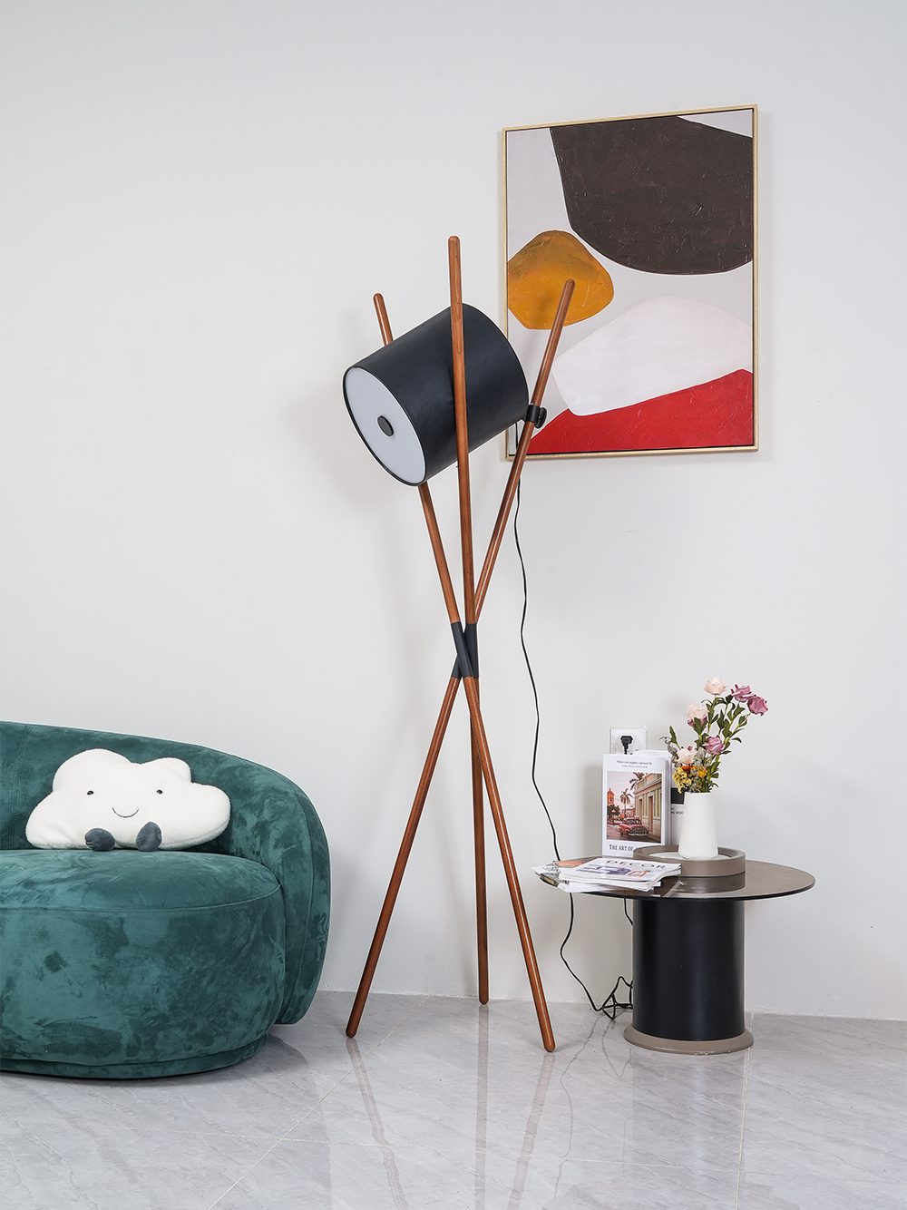 Syloena lampadar contemporan din lemn