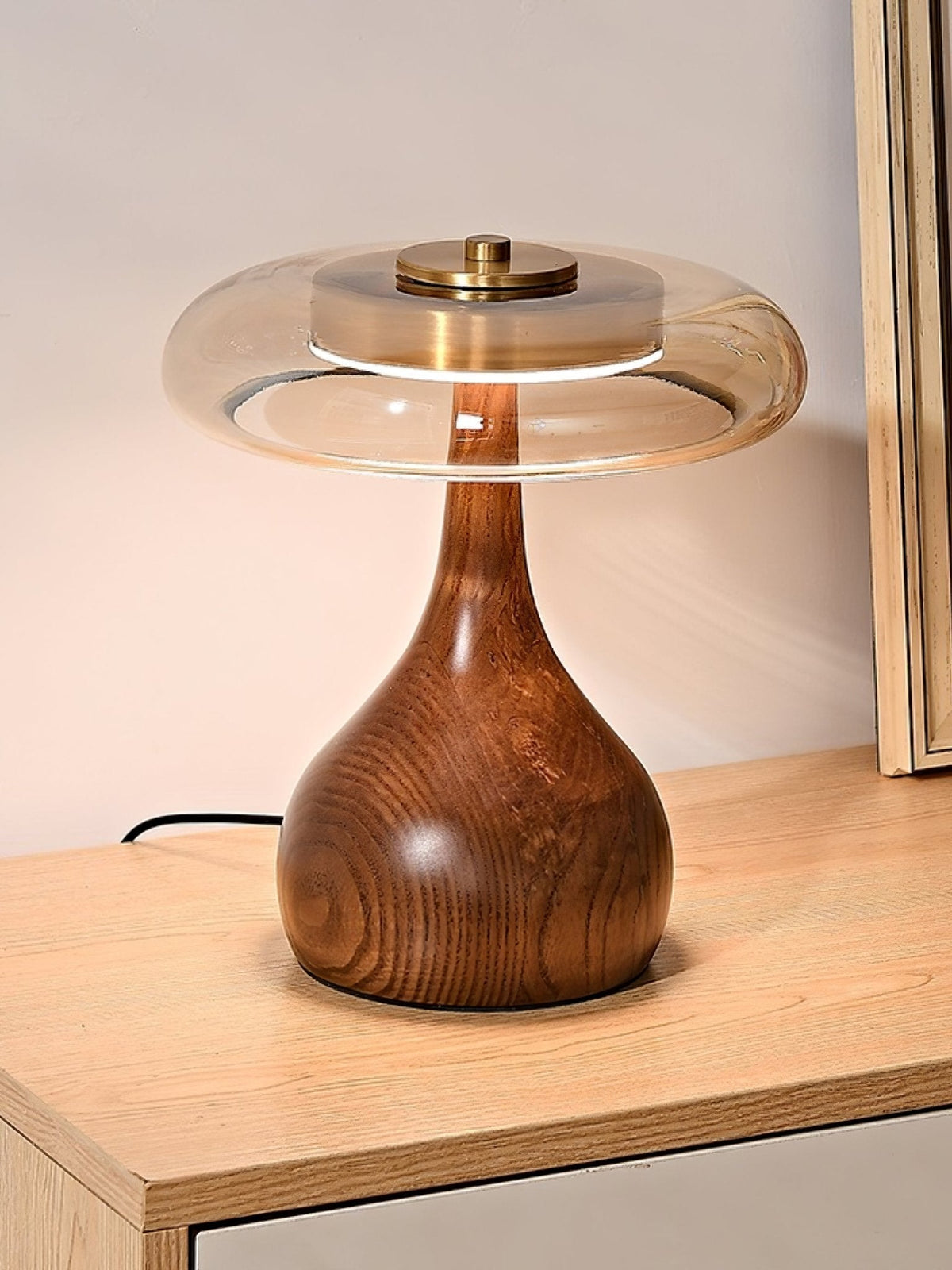Bux lampă de masă modernă din lemn