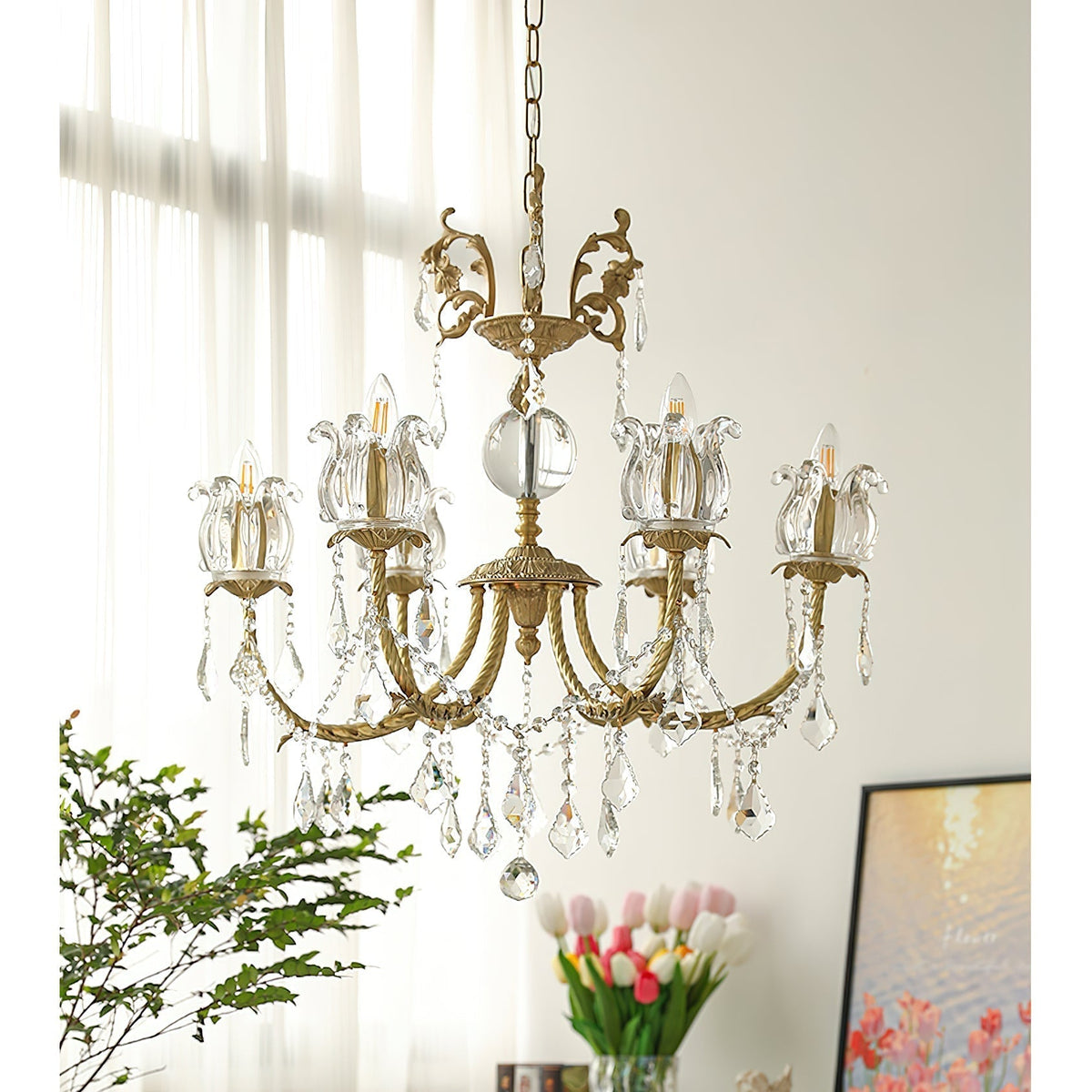 Selelian candelabru din cristal