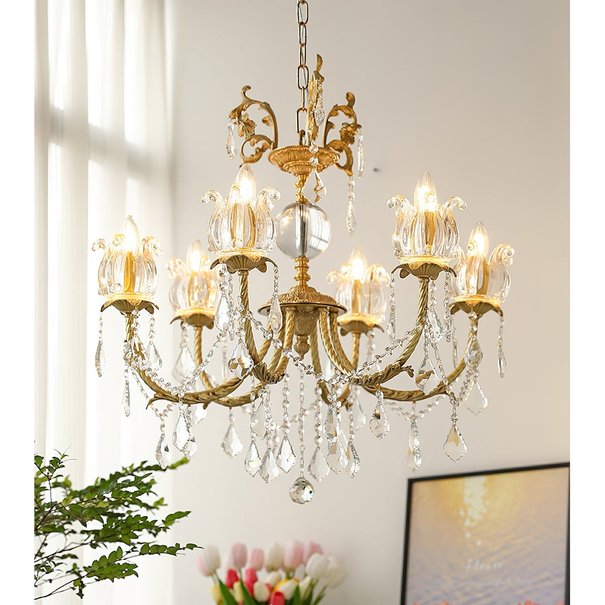 Selelian candelabru din cristal