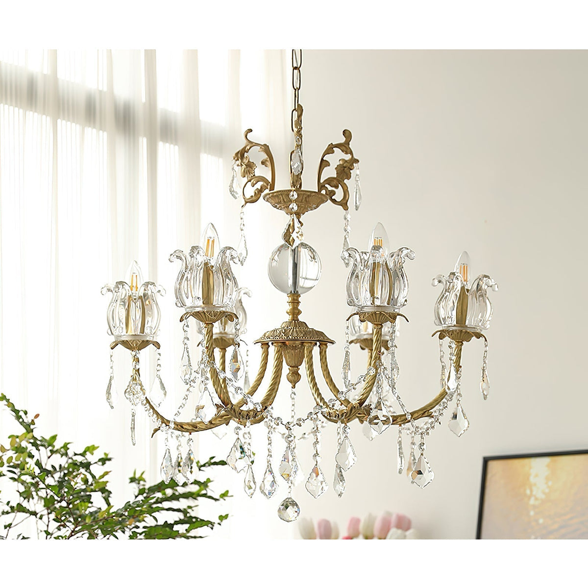 Selelian candelabru din cristal