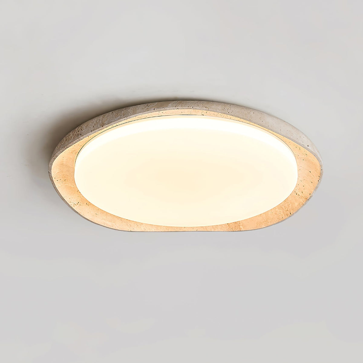 Adoros Rimmed-Circle plafonieră din travertin