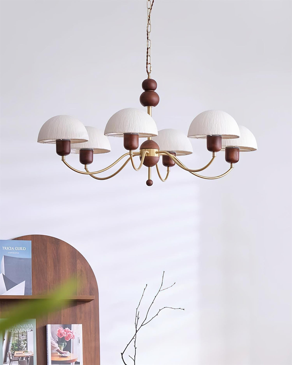 Core candelabru din hârtie de orez, în stil modernist de la mijlocul secolului