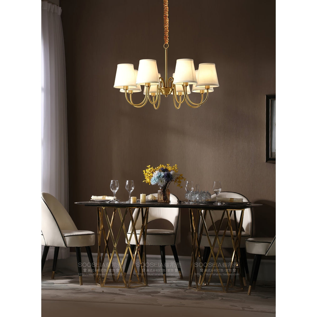 Dalen tradițional Stacey material textil candelabru