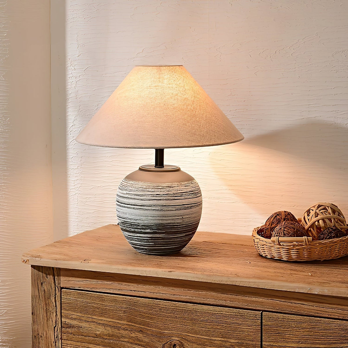 Striato lampă de masă din ceramică cu gradient