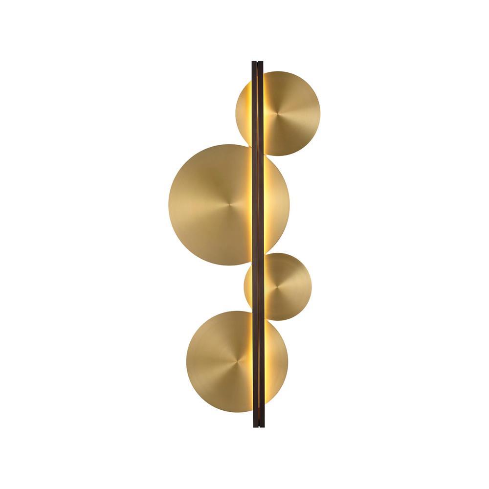 Oriivise aplică de perete aurie, circulară, sculpturală