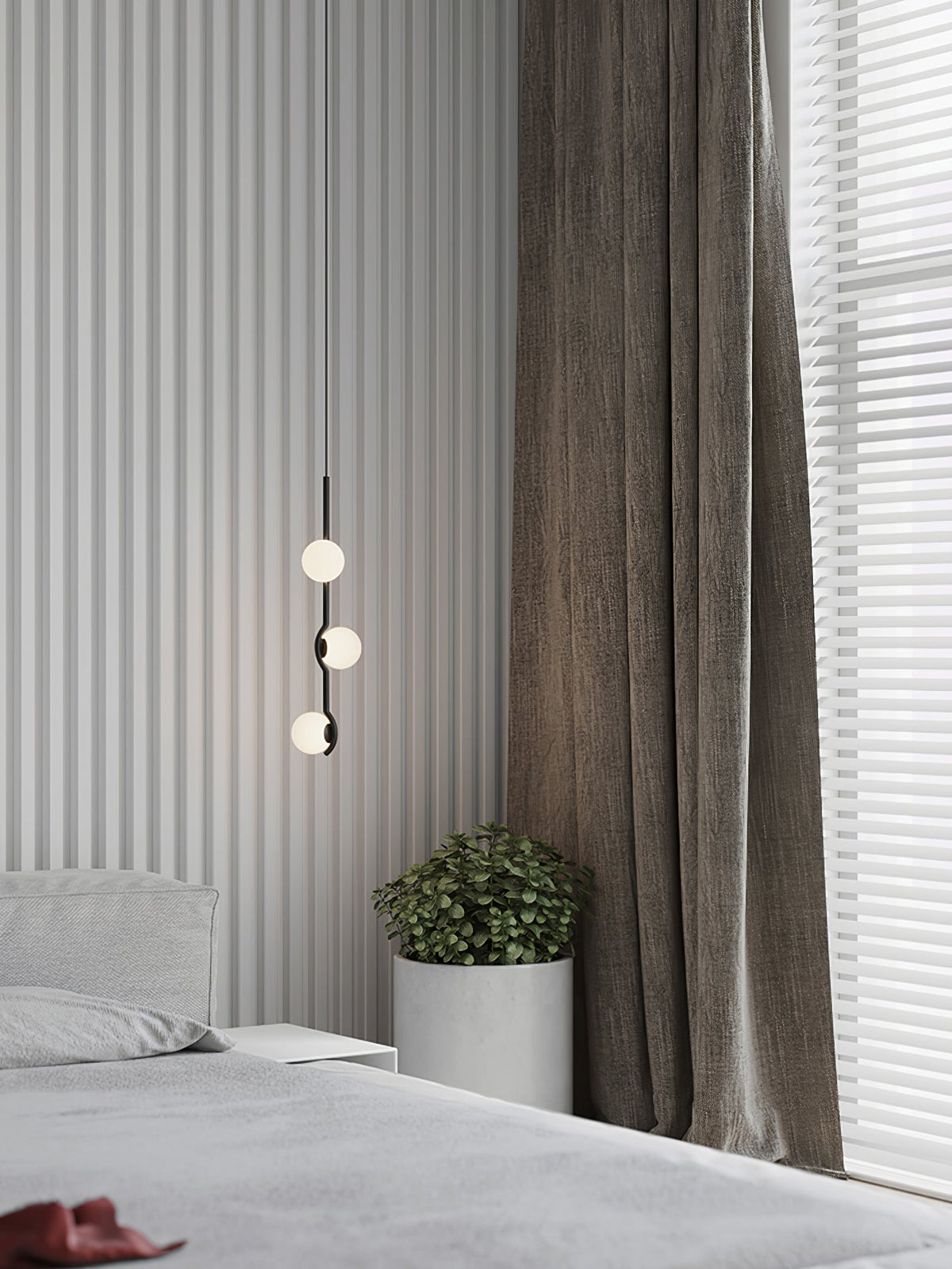Elvian candelabru alb din alamă, minimalist, cu glob