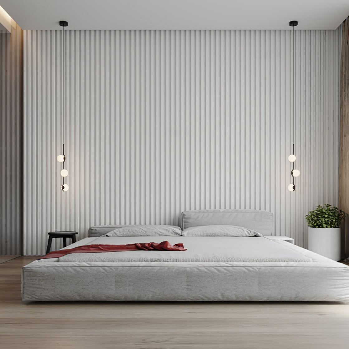 Elvian candelabru alb din alamă, minimalist, cu glob