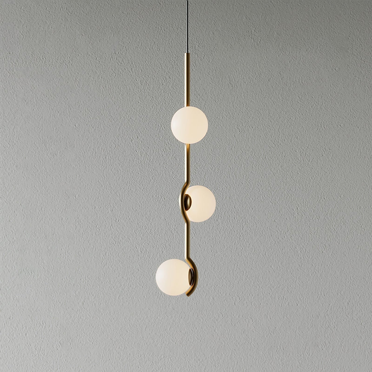 Elvian candelabru alb din alamă, minimalist, cu glob