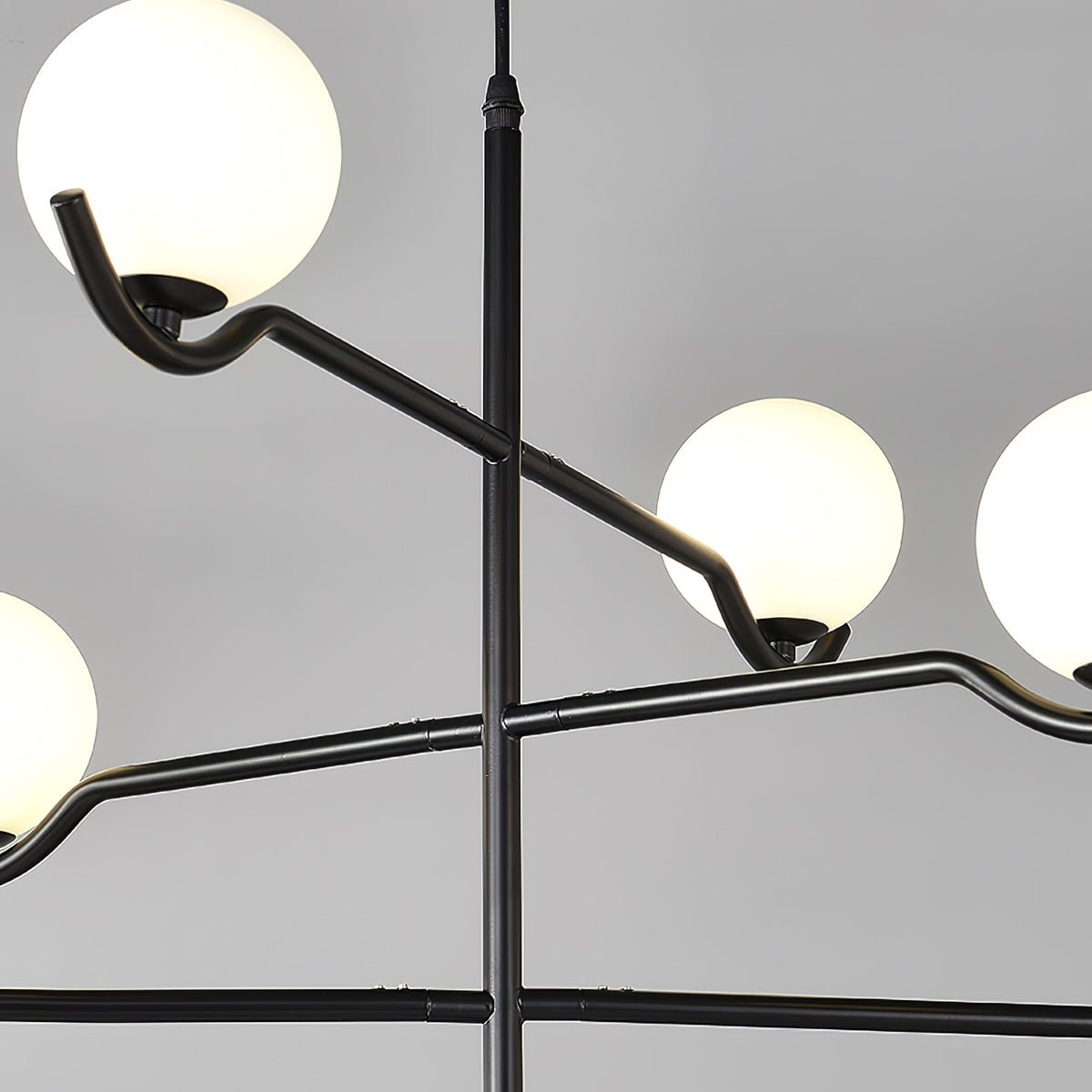 Elvian candelabru alb din alamă, minimalist, cu glob