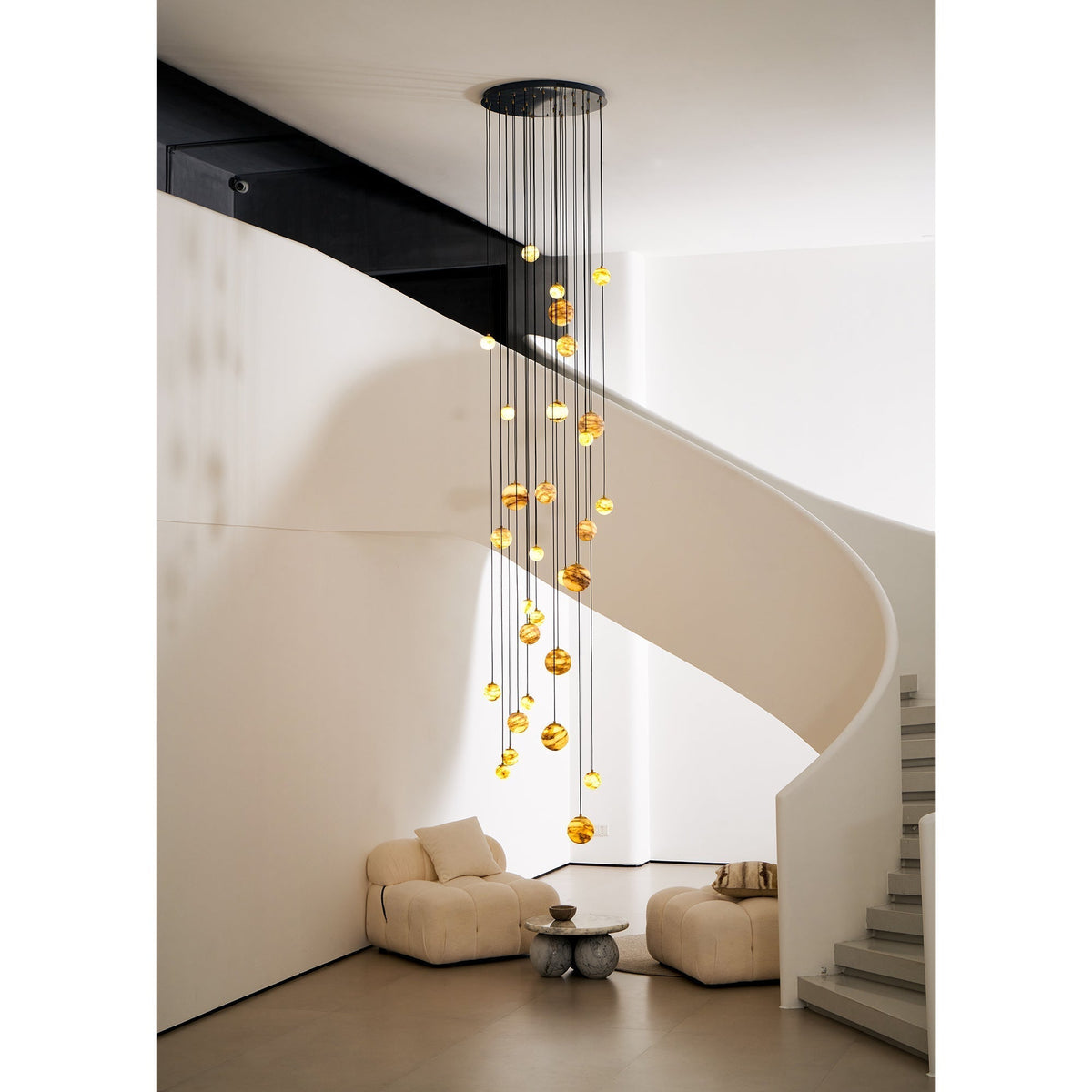 Sultana candelabru din alabastru cu formă de cluster orb cascade