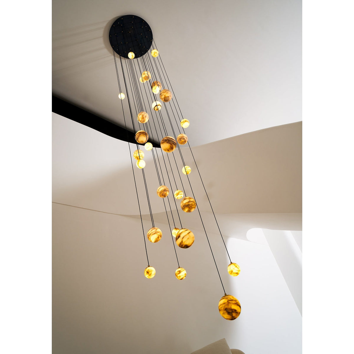 Sultana candelabru din alabastru cu formă de cluster orb cascade