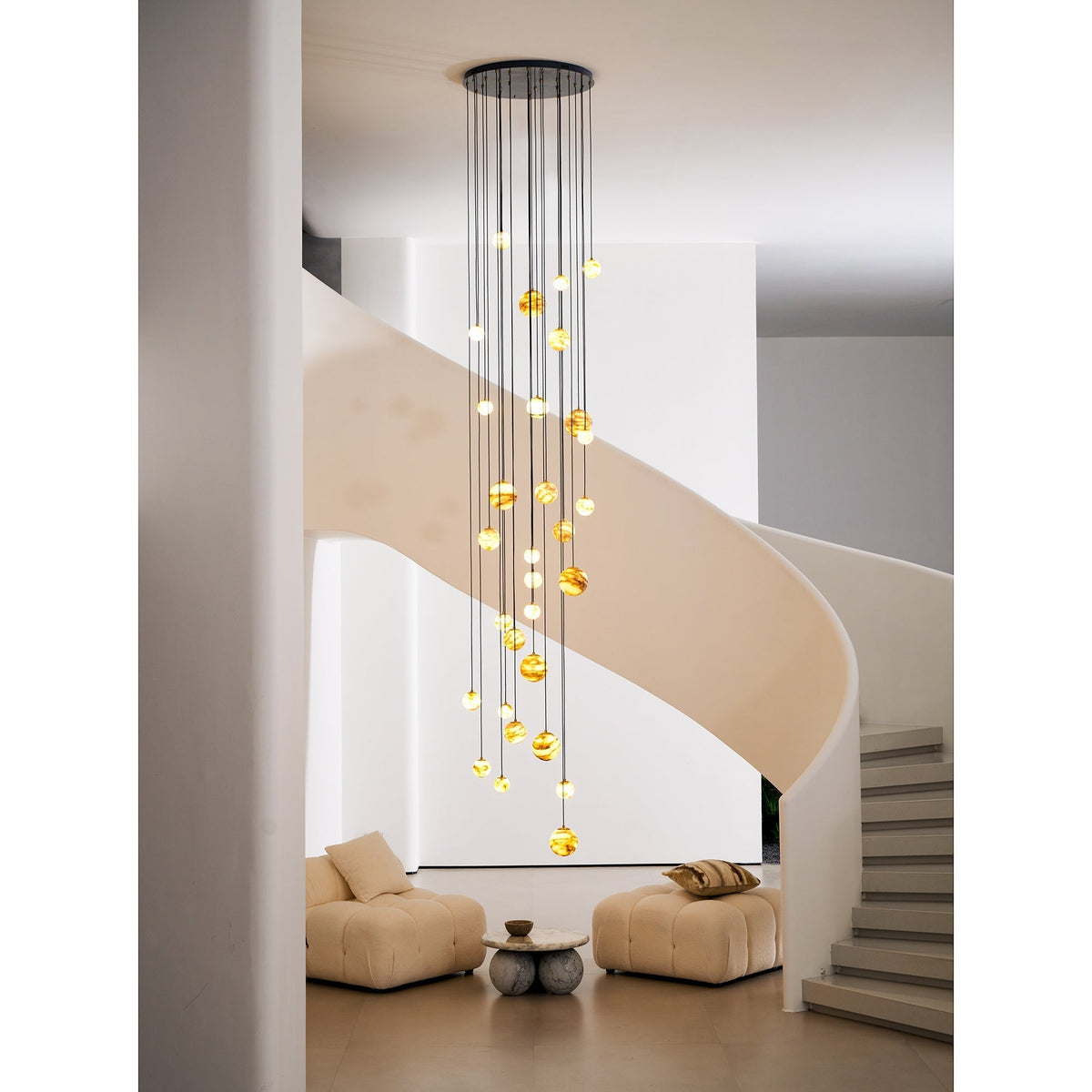 Sultana candelabru din alabastru cu formă de cluster orb cascade