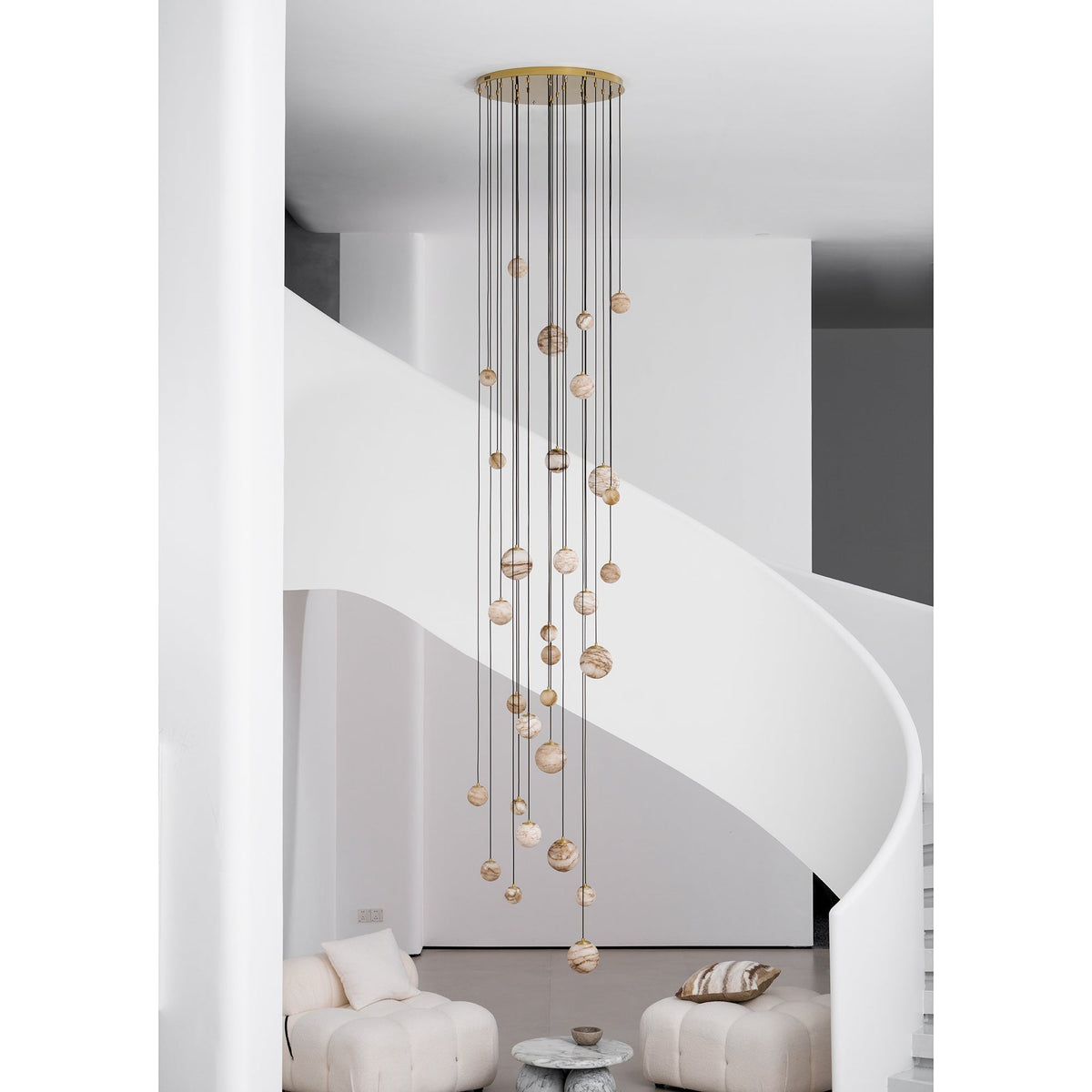 Sultana candelabru din alabastru cu formă de cluster orb cascade