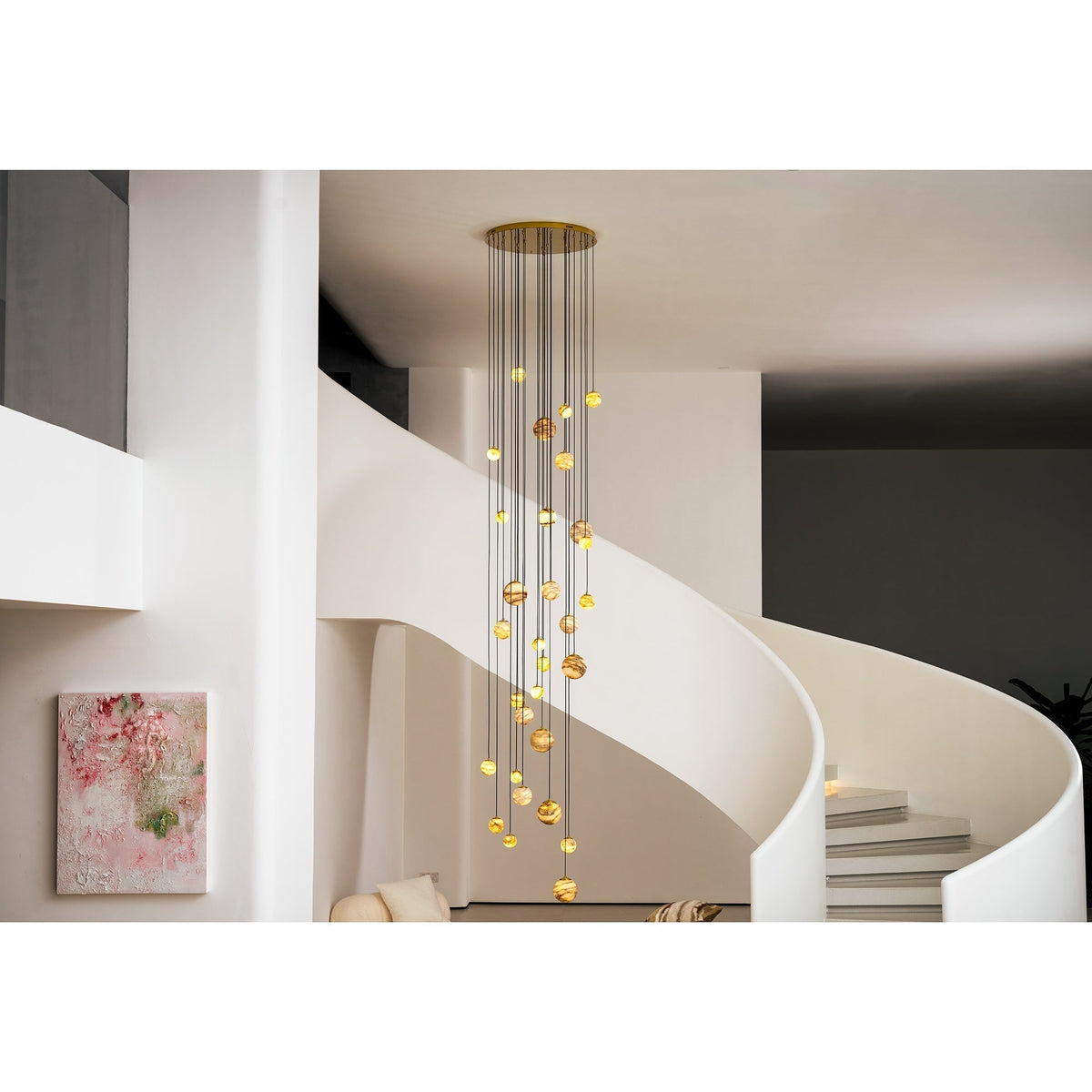Sultana candelabru din alabastru cu formă de cluster orb cascade