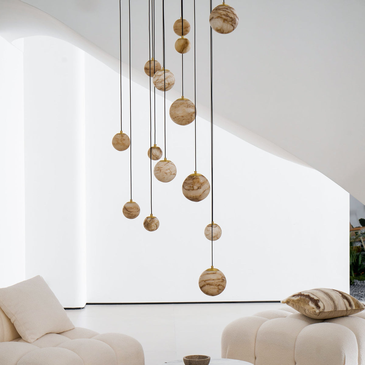 Sultana candelabru din alabastru cu formă de cluster orb cascade
