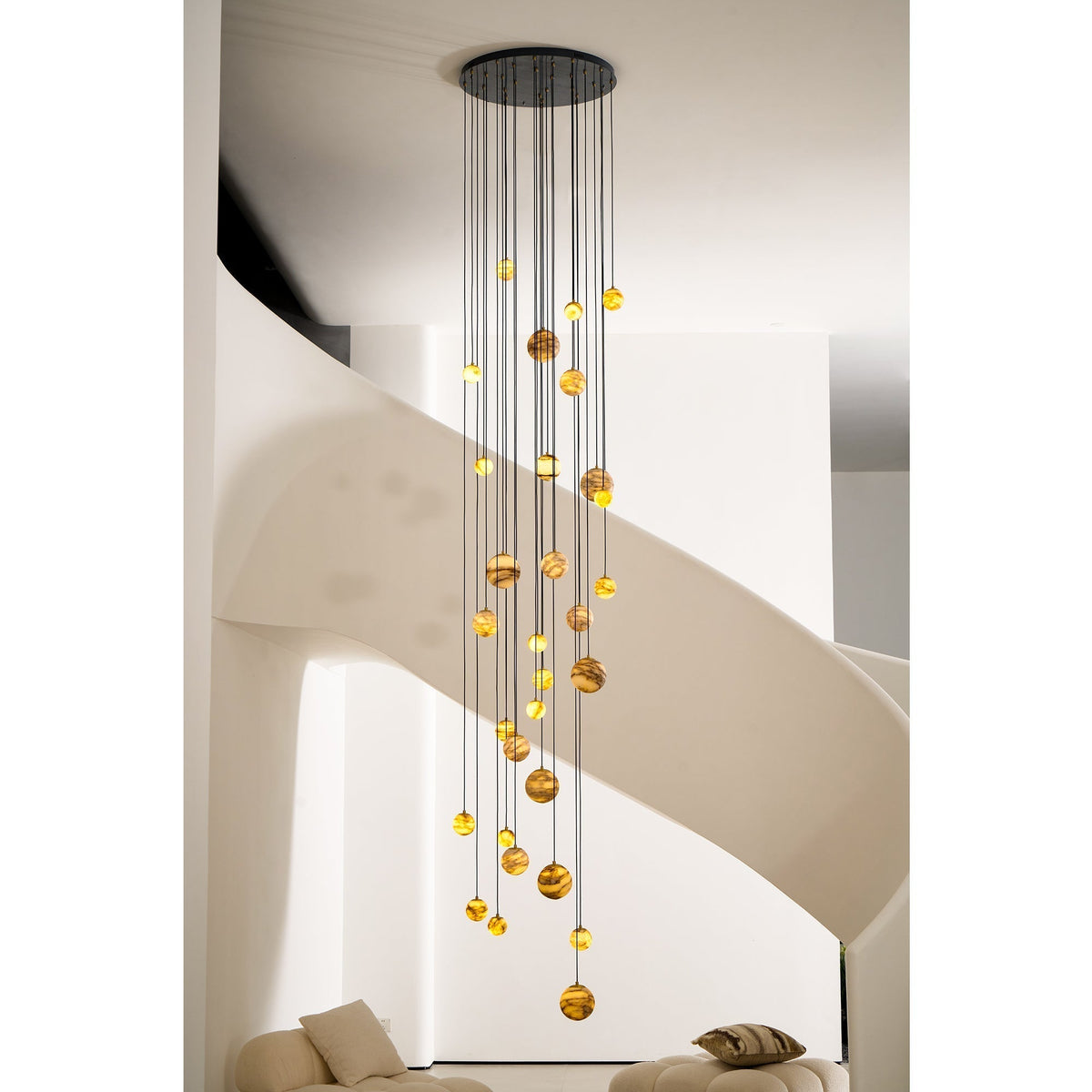 Sultana candelabru din alabastru cu formă de cluster orb cascade