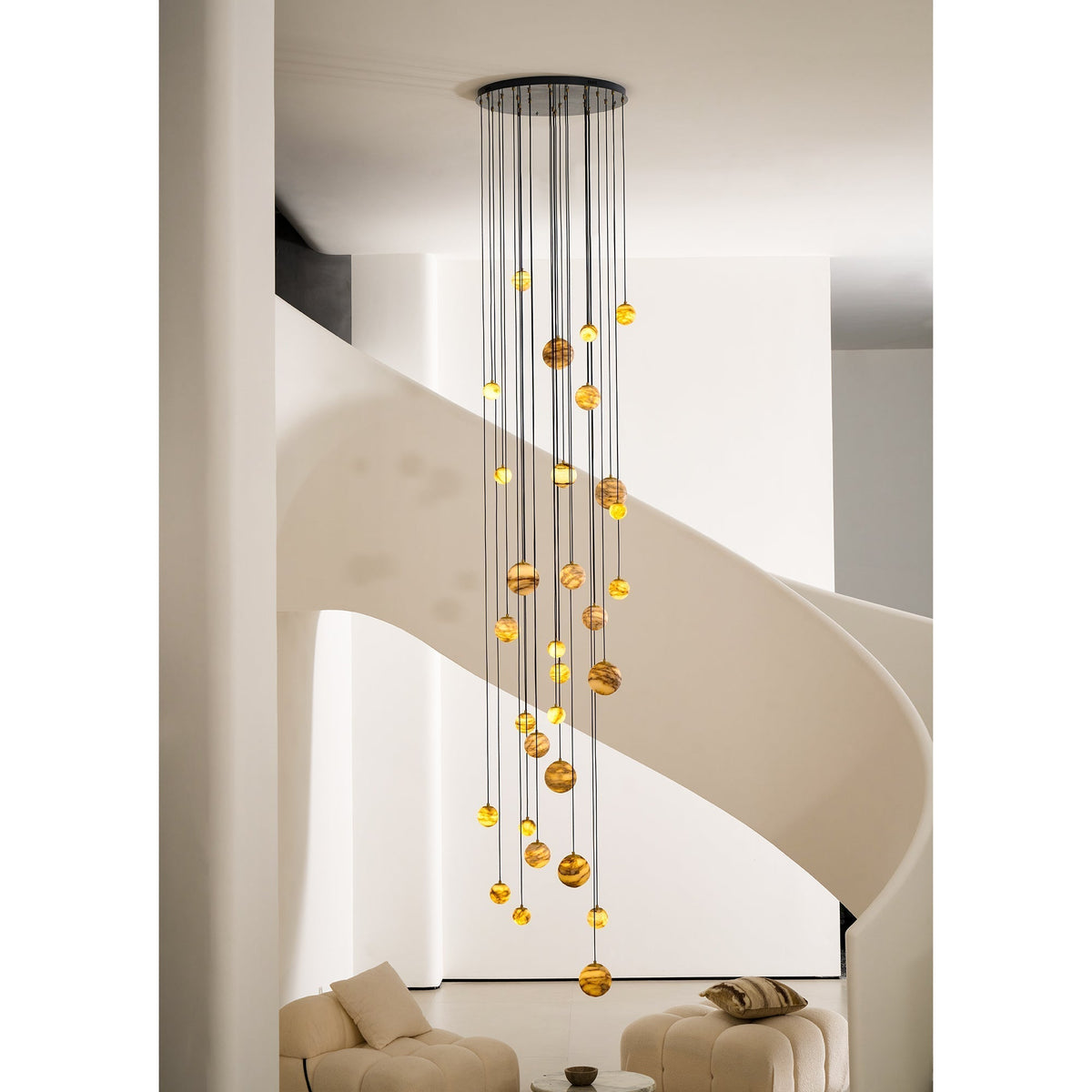 Sultana candelabru din alabastru cu formă de cluster orb cascade