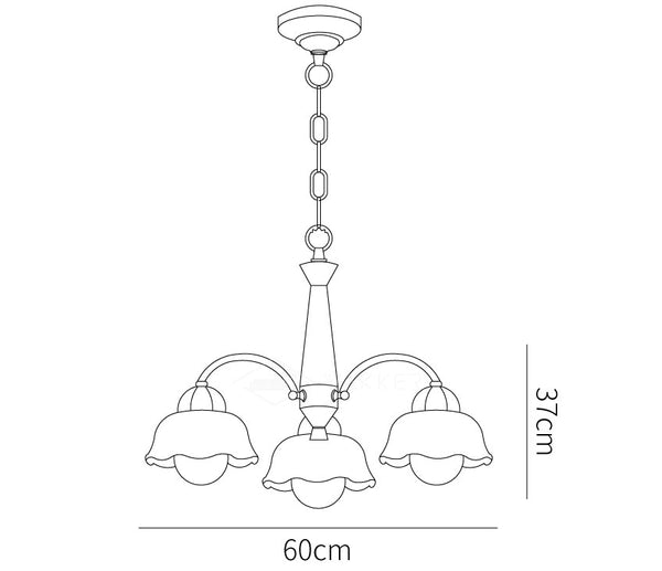 Silva Vintage LED Multi floare Ceramic Bulbs lemn lampă suspendată pentru dormitor sau living