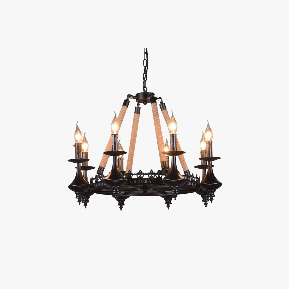 Epoch candelabru Retro Candle negru metal/Coardă Sufragerie/Bar, pentru restaurant