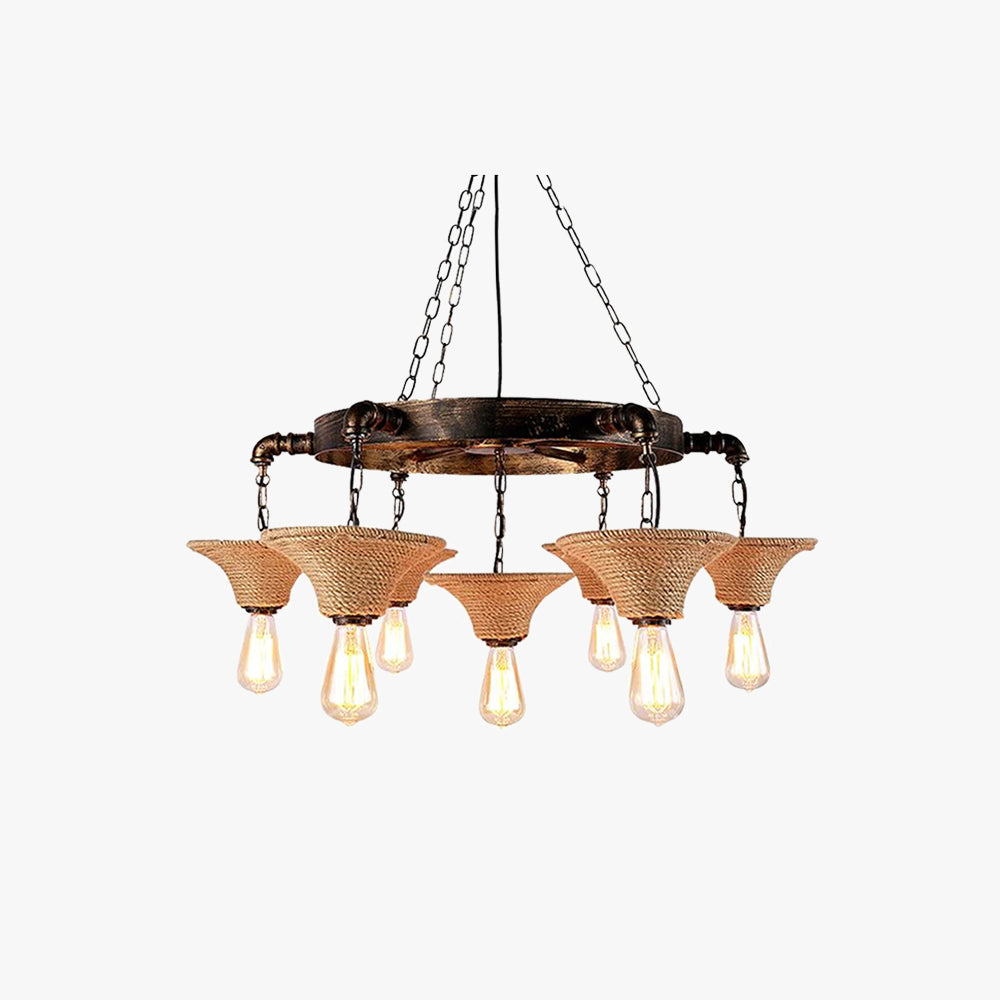 Epoch industrial Creativity candelabru Rust metal/Rope Bar/Restaurant