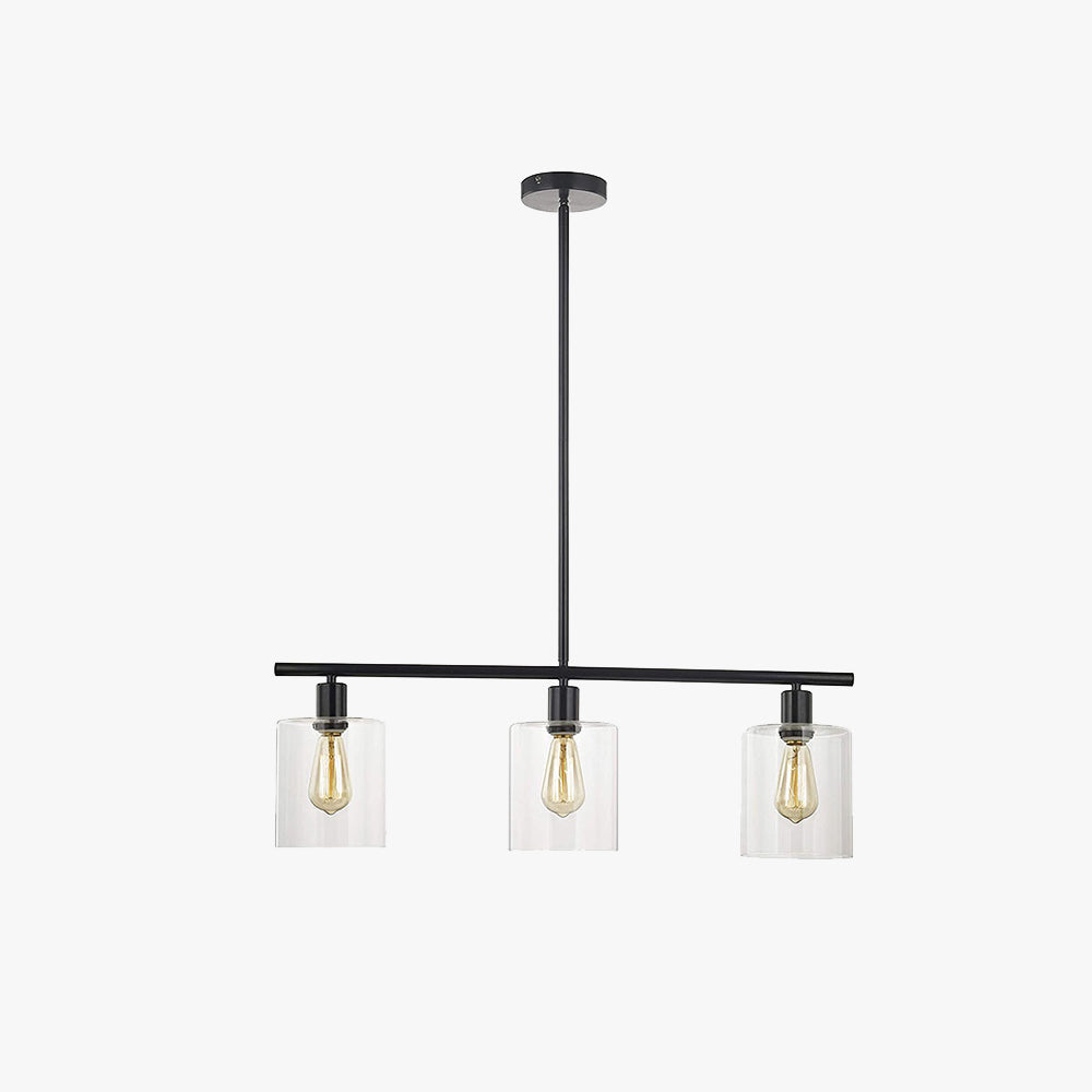 Arisha candelabru negru din metal, industrial, minimalist, LED, pentru insulă de bucătărie