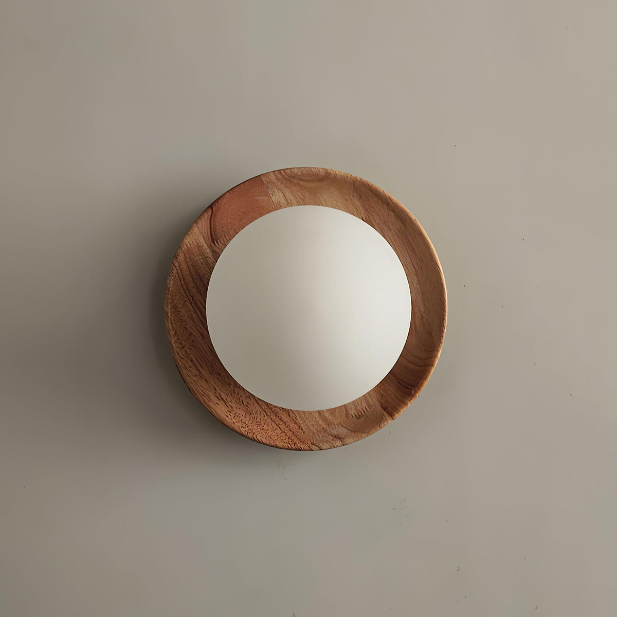 Aplică de perete corp metal cu bordură din lemn, stil minimalist