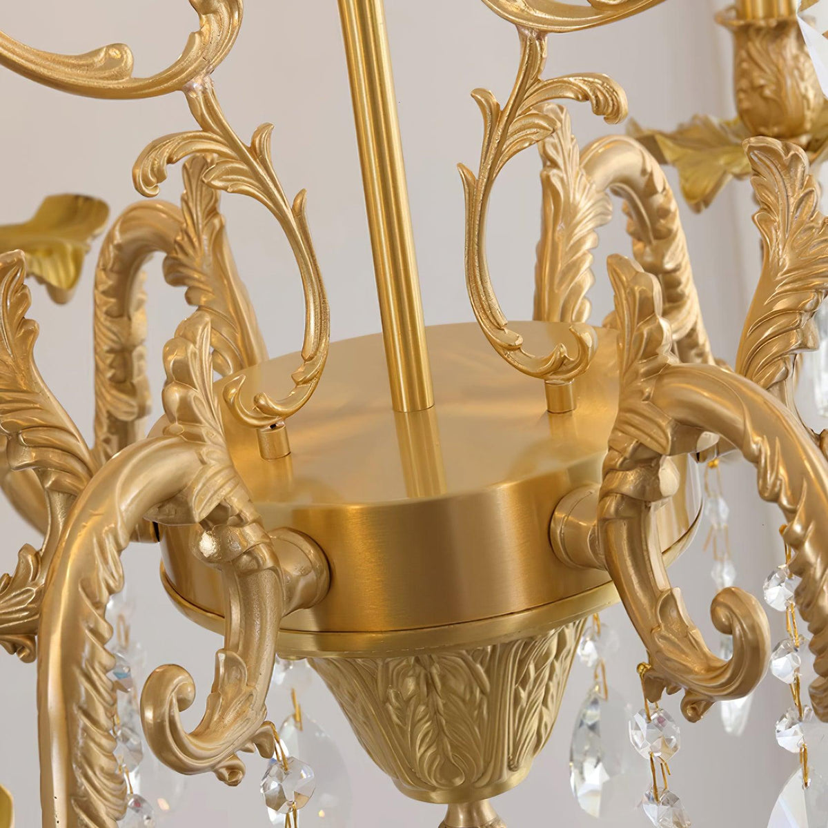 Ella candelabru din alamă și cristal, clasic