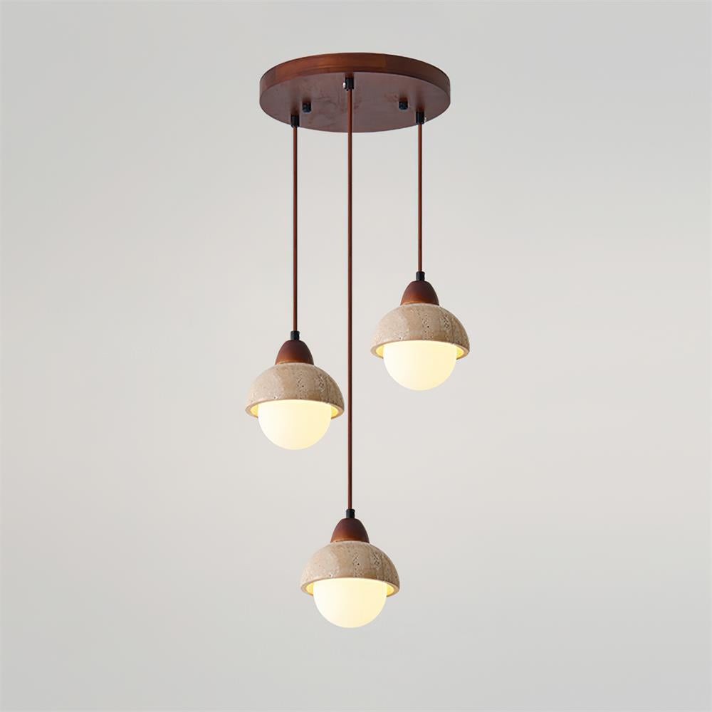 Eluno Set lampă suspendată multi-sursă din travertin