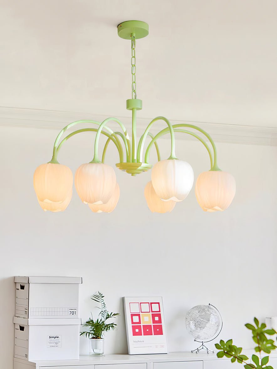 Eiraine candelabru Tulip Matcha sticlă