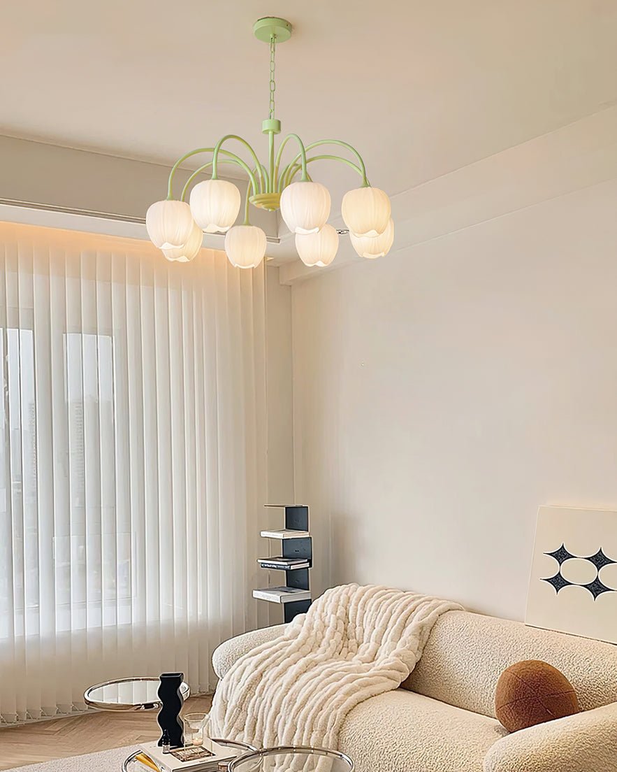 Eiraine candelabru Tulip Matcha sticlă