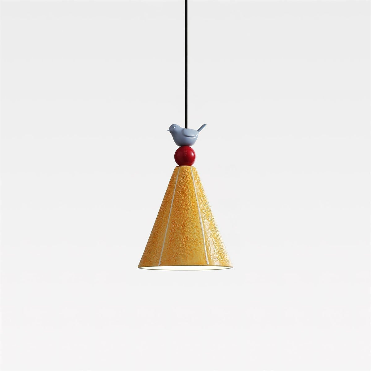 Virella lampă suspendată Galbenă din Ceramică cu Formă de Păsărică modernă și Jucăuță