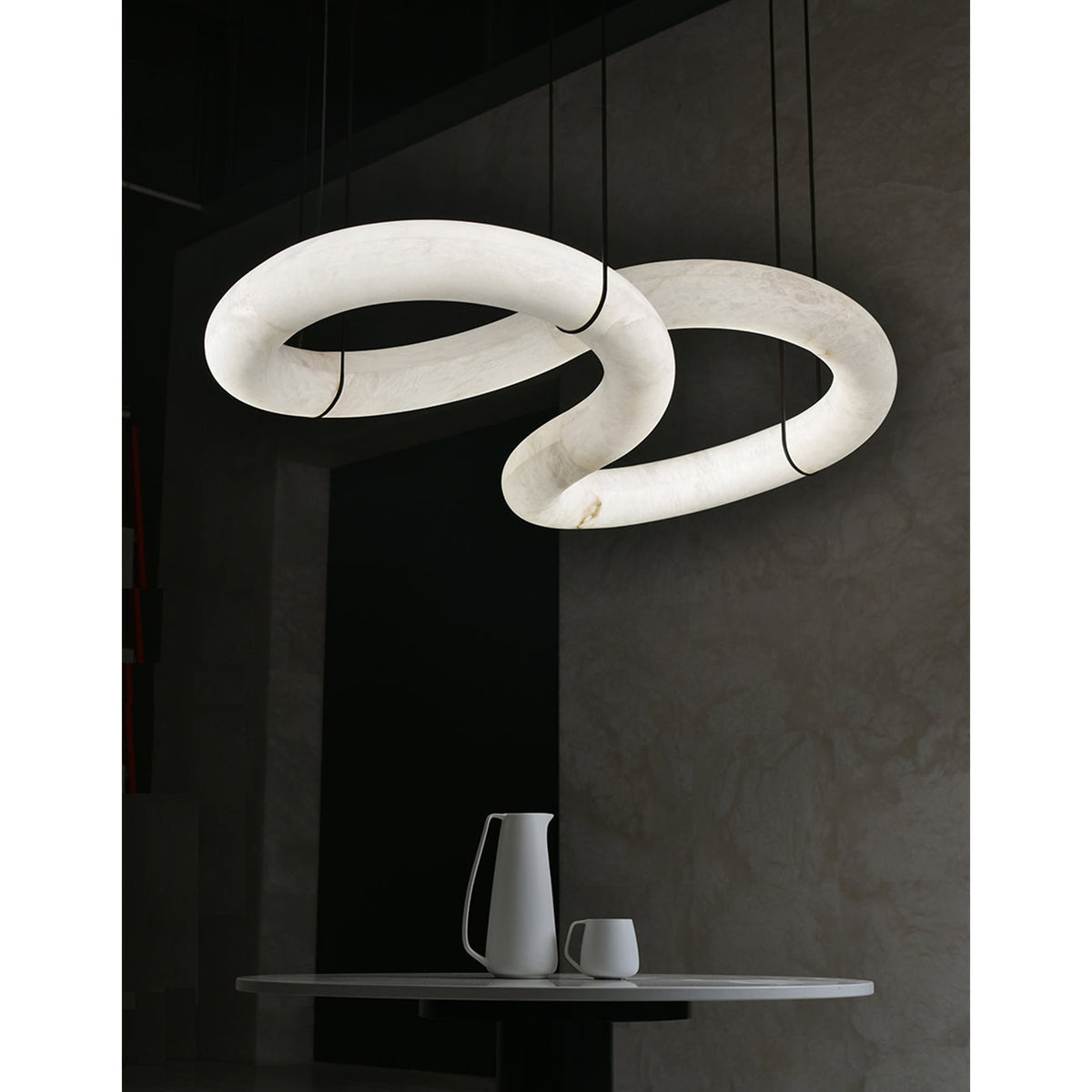 Albuelle candelabru din alabastru
