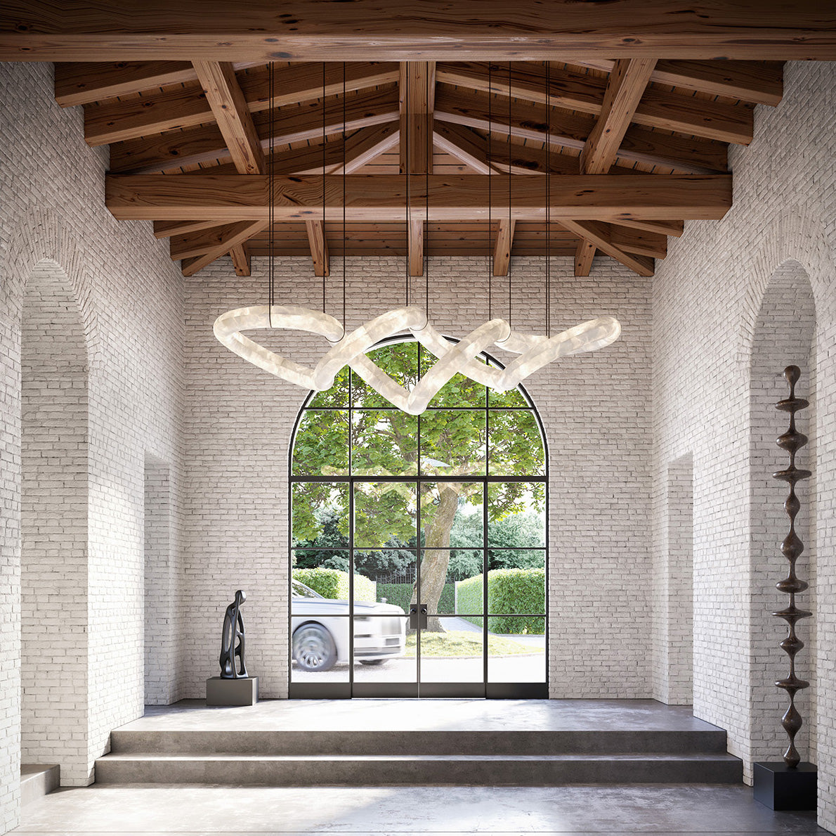 Albuelle candelabru din alabastru