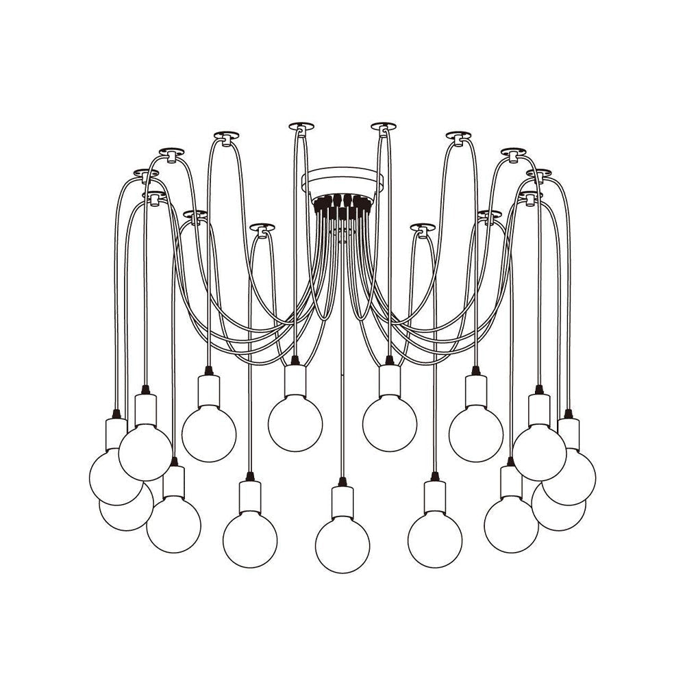 Silva Retro Country LED Spider candelabru, negru/alb
