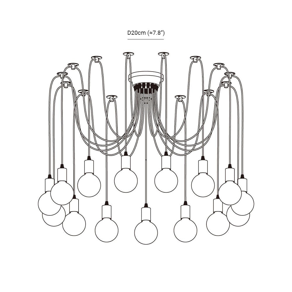 Silva Retro Country LED Spider candelabru, negru/alb