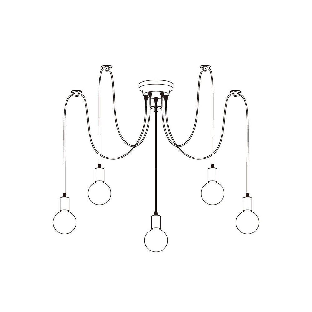 Silva Retro Country LED Spider candelabru, negru/alb