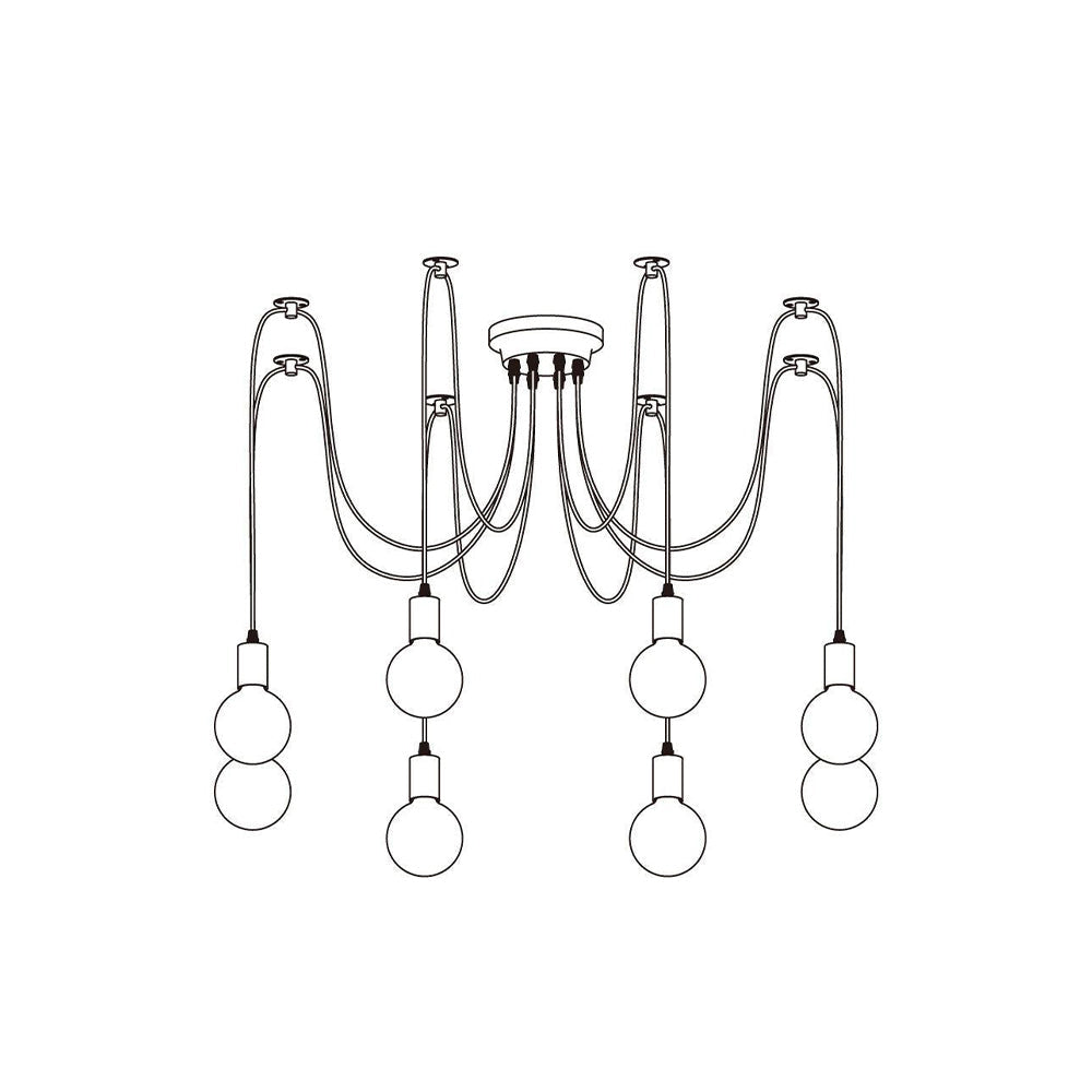 Silva Retro Country LED Spider candelabru, negru/alb